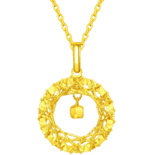 中国黄金（CHINA GOLD）黄金项链女足金莫比乌斯环吊坠套链首饰情人节生日礼物送女友老婆 今/次日达 精工约3.1-3.2g玫瑰/情人节礼盒3962元 (每满300减50,券后省20)