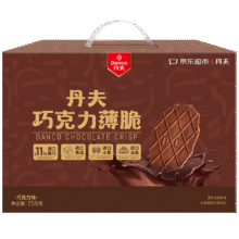 京东会员，丹夫X超市联名巧克力薄脆中秋礼盒759g/盒纯脂黑巧超1斤薄脆饼干零食59.77元