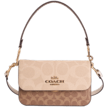 蔻驰（COACH）奥莱女士拼色经典标志BRYNN单肩斜挎包麻将包 IM/沙黄色/棕黄色2150元 (券后省150)