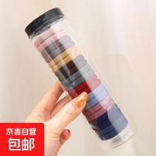 无品牌 新款高马尾头绳扎头发绳女生发圈高弹力耐用橡皮筋皮套头饰 1罐20根 莫兰迪色