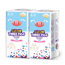 三只小猪Thethreepiggy3D轻薄纸尿裤S码104片(4-8KG)【品牌直供安心品质】59.9元 (券后省10)