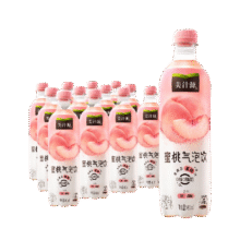 可口可乐（Coca-Cola）田嘉瑞同款美汁源 无糖饮料 蜜桃气泡饮 480ml*12瓶 整箱装99.45元（需领券，合33.15元/件）