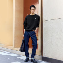 JACK&JONES 杰克琼斯 纯色肌理感 提花针织 胸前刺绣 秋季卫衣