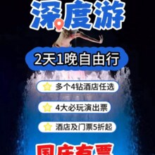 美团 （国庆可用）双人西安旅游+四钻酒店（可选宜尚或维也纳国际酒店）+市区任选5大演出票2天1晚原价2884元 现仅498元（人均249元）