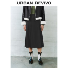 UR冬季新款女装轻通勤简约休闲后拉链半裙UWM540012 黑色 XS87元 (券后省12)