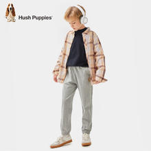 Hush Puppies 暇步士 男童薄款经典格纹针织长裤