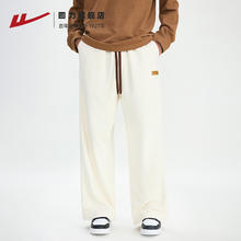 WARRIOR 回力 裤子男秋冬款宽松卫裤垂感阔腿裤加绒休闲长裤春秋直筒运动裤49.9元
