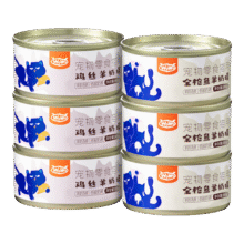 WOWO喔喔猫罐头猫零食 宠物猫咪零食金枪鱼罐头 鸡肉羊奶猫湿粮 鸡丝/金枪鱼羊奶混合 80g*6罐18.2元 (满299减10,送赠品,券后省20)