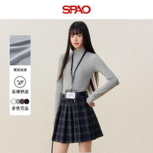 SPAO 半高领 薄绒 长袖T恤男女 显瘦修身 打底衫 多色任选20元（需买2件，需用券）