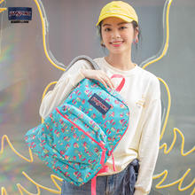 JANSPORT 印花集合女书包男高中双肩背包轻便户外通勤电脑包