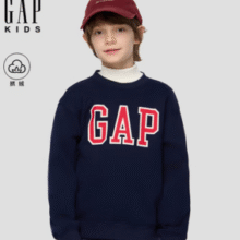 厚实抓绒内里！Gap 盖璞 2025秋季新款 儿童棉质撞色logo抓绒卫衣（90-160码）￥78.00