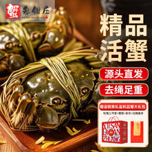 蟹叁钳庄 去绳足重、死蟹包赔！蟹叁钳庄 现货大闸蟹 公3.8-4.1两 母2.8-3.1两 4对8只螃蟹礼盒
