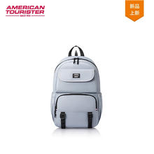 AMERICAN TOURISTER 美旅 大口袋书包男中学生大容量背包女休闲时尚双肩包NJ9 灰白色