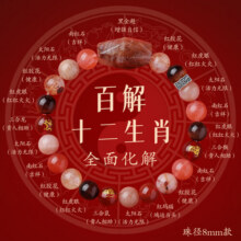 聚旺阁普陀山十二生肖本命年蛇年水晶发晶三合六合手串送礼女款礼物 【生肖鼠】三合六合-8mm-已过香118元