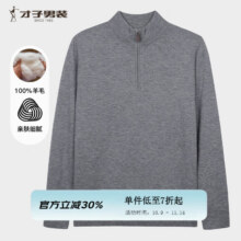 才子（TRIES）商务男士半高领 100%纯羊毛轻奢保暖针织衫 多色可选