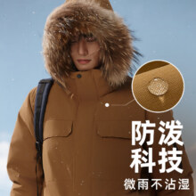 诺诗兰  男士90鹅绒羽绒服防泼保暖可升温连帽派克服724元（需领券）