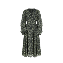 moussy 【刘亦菲同款】南法度假风碎花浪漫优雅连衣裙028ISX33-3711 020黑色 S