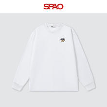 SPAO 男女同款 长袖T恤 100%棉 白/蓝帽子熊-贴布绣 2XL29.5元