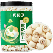 plus会员：十月稻田 莲子 400g 湘潭产去芯磨皮白莲子 桂圆百合银耳羹煲汤食材24.52元