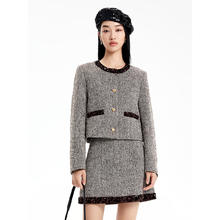 PEACEBIRD 太平鸟 秋冬外套集合链接小香风机车服PU外套冬装券后249.41元