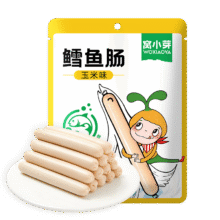 窝小芽鳕鱼肠0添加防腐剂双重DHA藻油享儿童零食婴幼儿宝宝零食谱80g 玉米味鳕鱼肠*1袋31.14元（合6.23元/件）