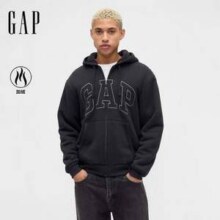 Gap 盖璞 25年秋季新款 男士仿羊羔绒宽松连帽卫衣外套789781新低131元包邮