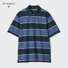 UNIQLO 优衣库 男装 POLO衫短袖条纹T恤休闲时尚477677 68 深蓝色69.52元
