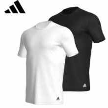 可打底可外穿！adidas 阿迪达斯 男士宽松纯棉家居短袖T恤4A1M04 2件装￥99.00 2.9折