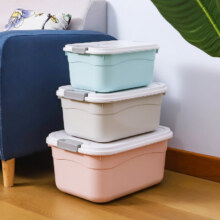 家用塑料加厚收纳箱 1个装-小号/蓝色家用收纳箱（23*17*9.5） 家用收纳箱3.5元