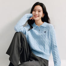 INMAN 茵曼 POLO领2025秋冬套头针织衫女装通勤长袖毛衣228.65元