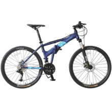 大行（DAHON）折叠山地车26英寸27速铝合金避震碟刹成人运动自行车XAA673M 消光蓝