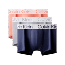 Calvin Klein内衣男士三条装ck提花腰边顺滑防夹臀四角裤平角内裤男NP2741O OI9-深海蓝/椰青灰/珊瑚粉 3条 S560元 (券后省30)