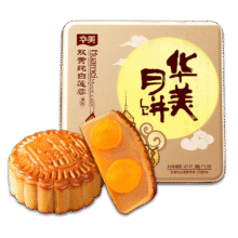 粤工坊 华美 双黄纯白莲蓉广式月饼 680g 礼盒装65元