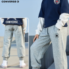 柔软舒适！CONVERSE 匡威 儿童长款针织运动裤（110~160cm）￥63.25