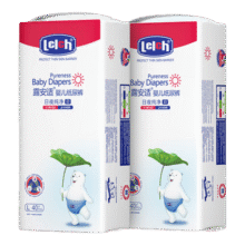 露安适（Lelch）日夜纯净pure箱装纸尿裤L码80片（9-14kg）日用婴儿尿不湿纸尿裤