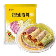 悦味纪 四色烫面春饼350g*4包 共40张 紫薯菠菜南瓜 卷饼 早餐半成品39.9元 (满3件9.50折,券后省10,月销4000+)