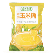 盖亚农场（Gaia Farm） 玉米糊原味冲饮即食健身代餐免煮早餐粥粉便捷装40g*10袋  原味玉米糊 400g*1袋14.8元（需领券，合7.4元/件）可叠加30-5券低至9.8元