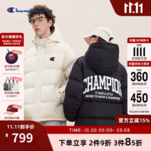 Champion冠军连帽羽绒服男新款潮牌情侣外套美式复古保暖 米白色 XL901.8元 (送赠品,券后省0.9)