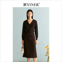 YINER 音儿 女装冬季含绵羊毛法式毛织衫连衣裙女装套装1145元