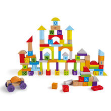 京东PLUS：Hape E8488 双面字母数字积木 100颗粒 桶装