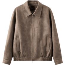gxgjeans 25年新品 仿麂皮美式翻领夹克 浅棕色券后239元