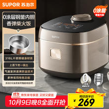 苏泊尔 电饭煲0涂层不锈钢4L不粘防溢电饭锅188.79元