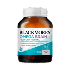 澳佳宝Blackmores澳洲进口高纯度深海鱼油4倍dha+epa脑黄金增强记忆力 【4倍DHA烧脑不累】四倍鱼油60粒166元