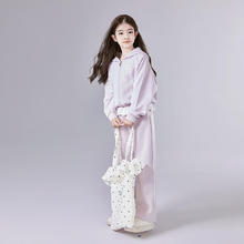 笛莎 童装女童秋套装2025年秋冬季中大童宽松休闲针织儿童运动套装 柔紫色 120