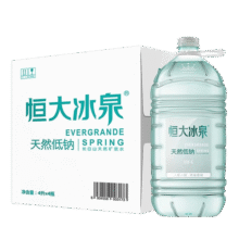 恒大冰泉饮用水天然低钠矿泉水4L*4桶 整箱装桶装水新老包装随机发货 恒大低钠4L*4升39.5元 (满3件9.70折,券后省5)