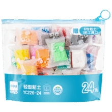 得力（deli）24色拉链袋装粘土彩泥橡皮泥 开学玩具生日礼物YC226-245.9元（需领券）