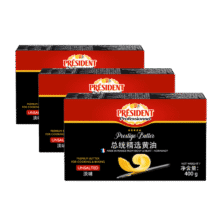 总统（President）法国进口发酵型动脂精选黄油淡味400g*3烘焙