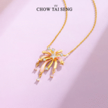 浪漫烟花！Chow Tai Seng 周大生 浪漫花火S925银荧光珐琅烟花项链￥159.00 6.7折