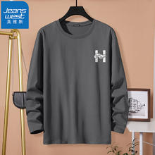 JEANSWEST 真维斯 【爆款】秋冬季男士圆领长袖T恤20.65元（需买2件，需用券）