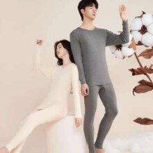 红豆 男女220g重磅100%纯棉保暖内衣套装 *2件34.8元/件 共69.6元包邮